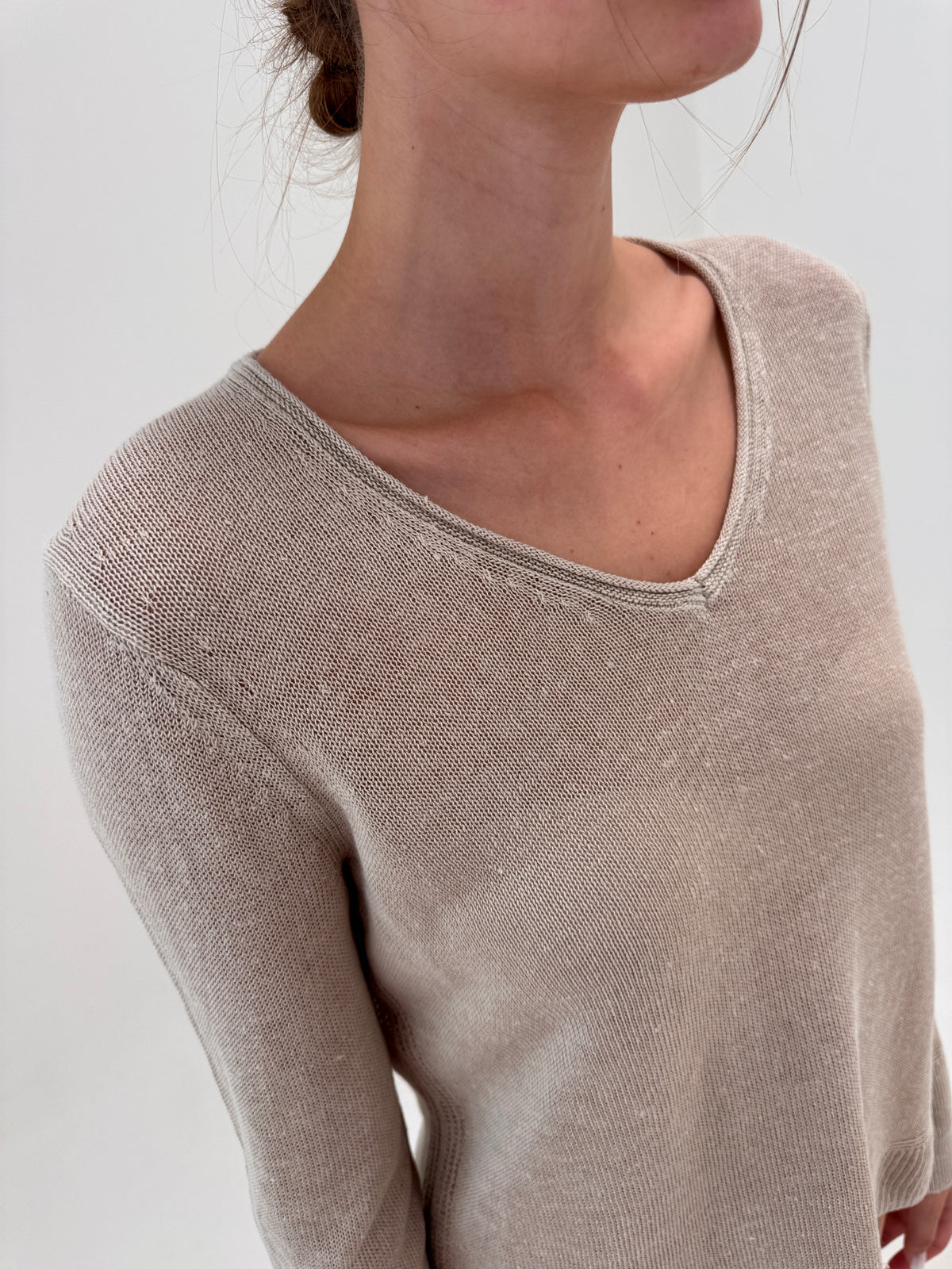 Soft knit de vară sand nude din 100% in