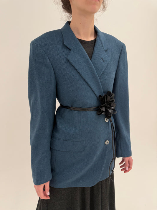 Sacou luxury Corneliani din stofă Chevron de lana si cașmir