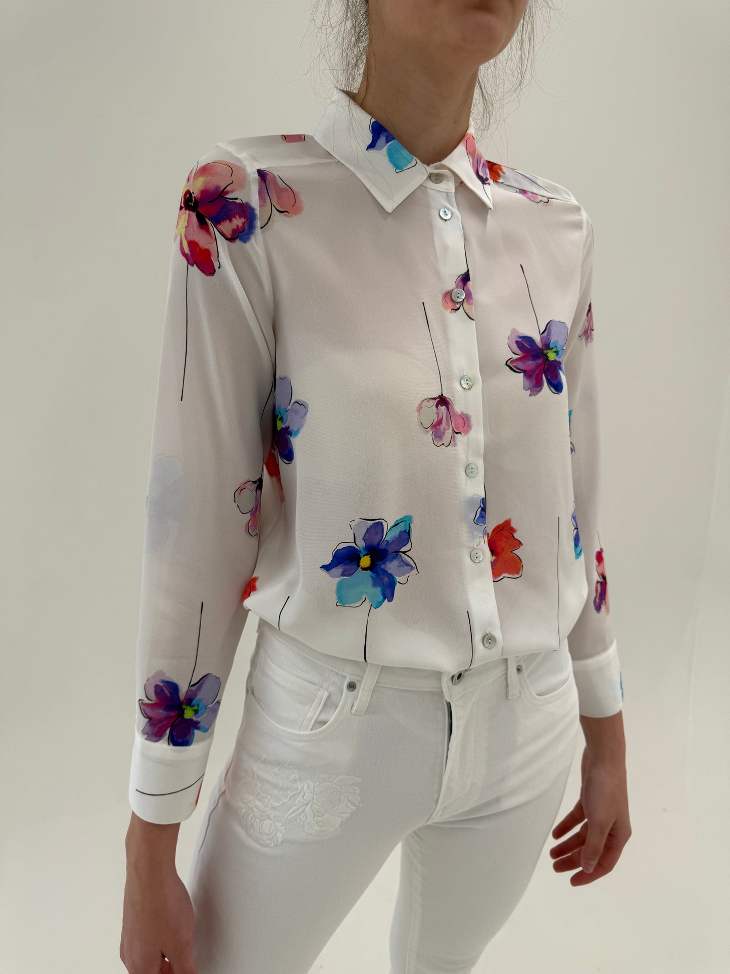Cămăși Marella by Max Mara noi din mătase naturală cu print floral