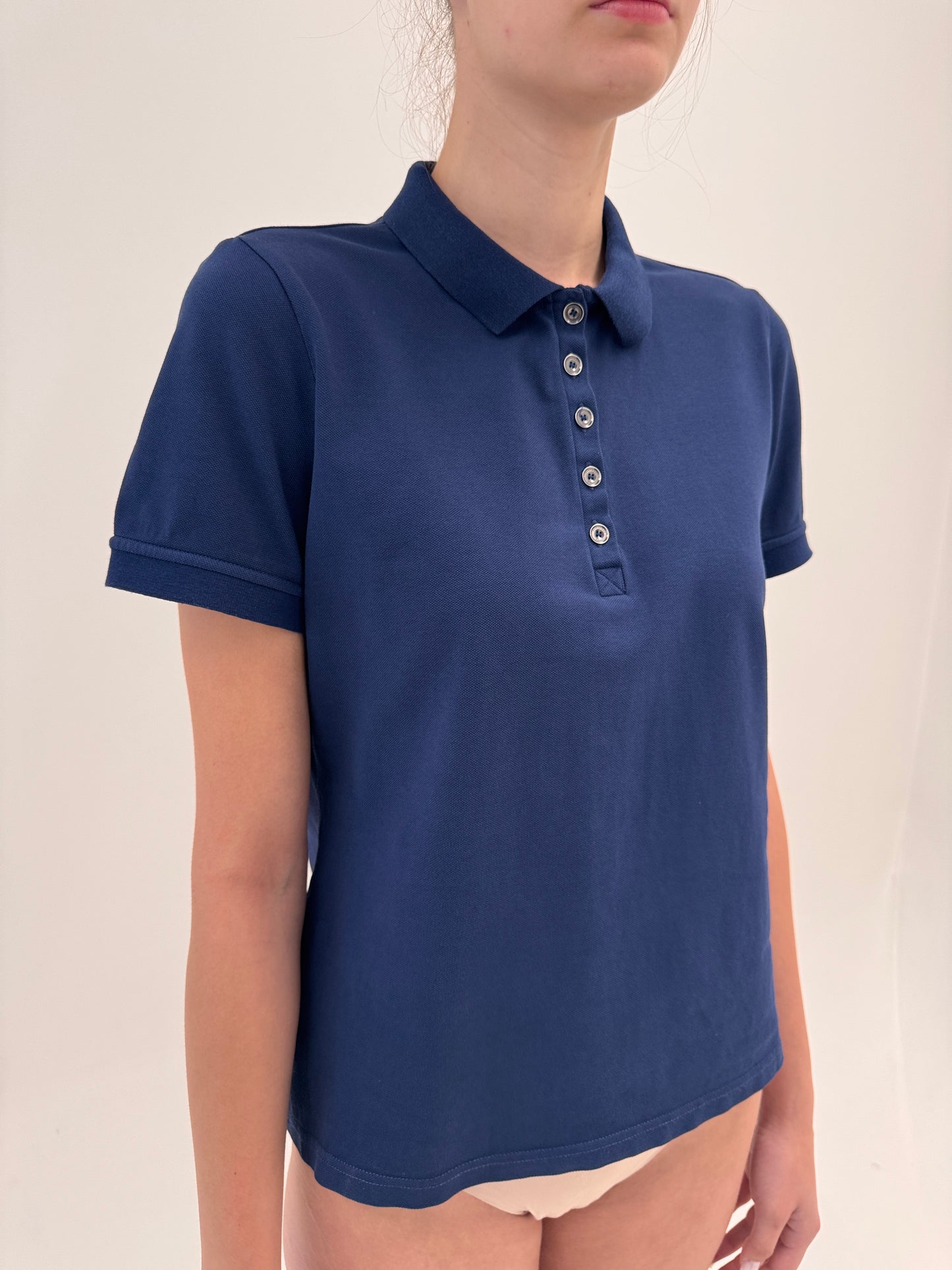 Top Burberry polo din bumbac Navy blue