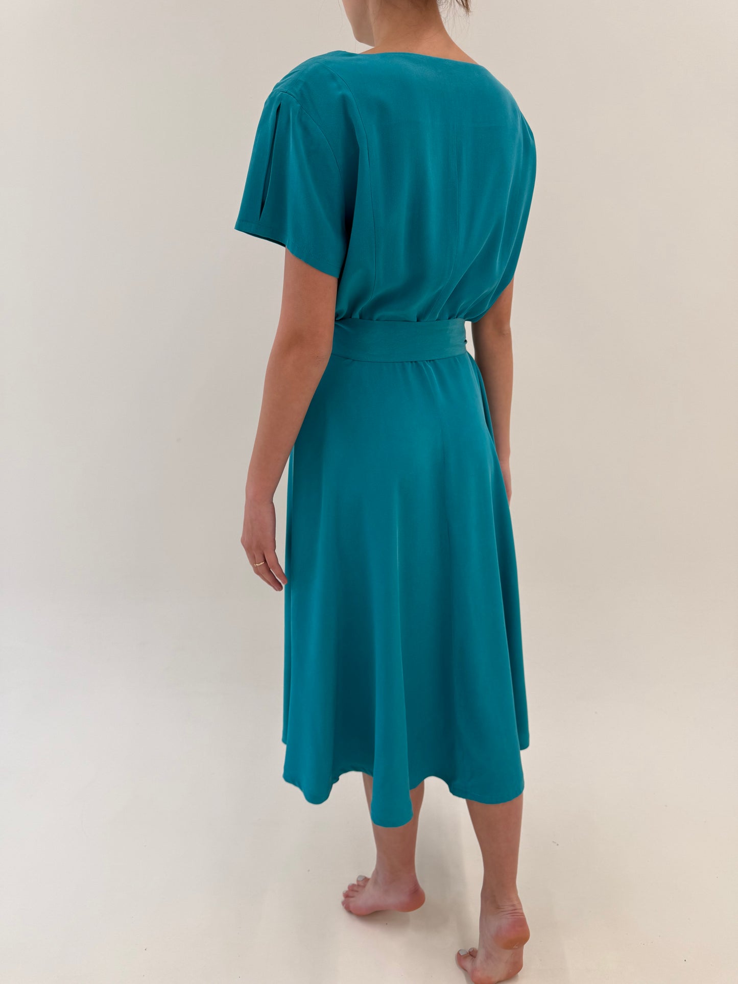 Rochie luxury Madeleine maxi din mătase naturală spre maxi