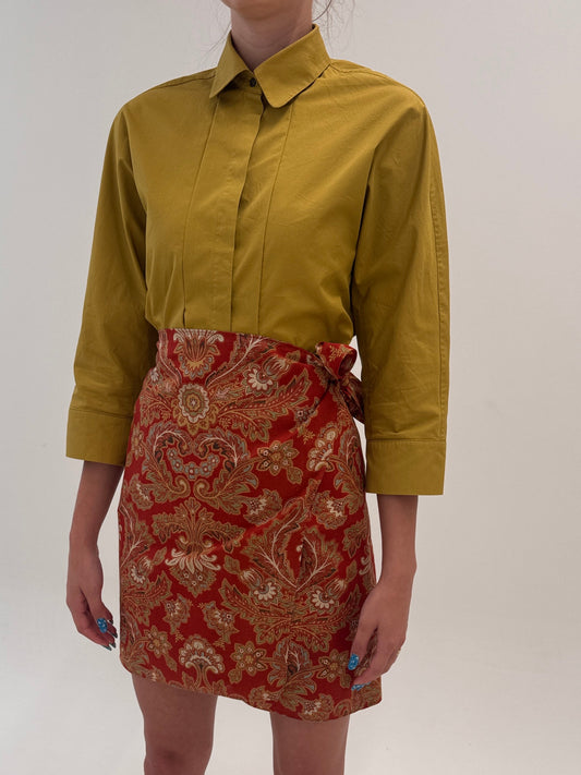 Fustă Ralph Lauren petrecută cin cea mai fină pânză de bumbac cu print paisley