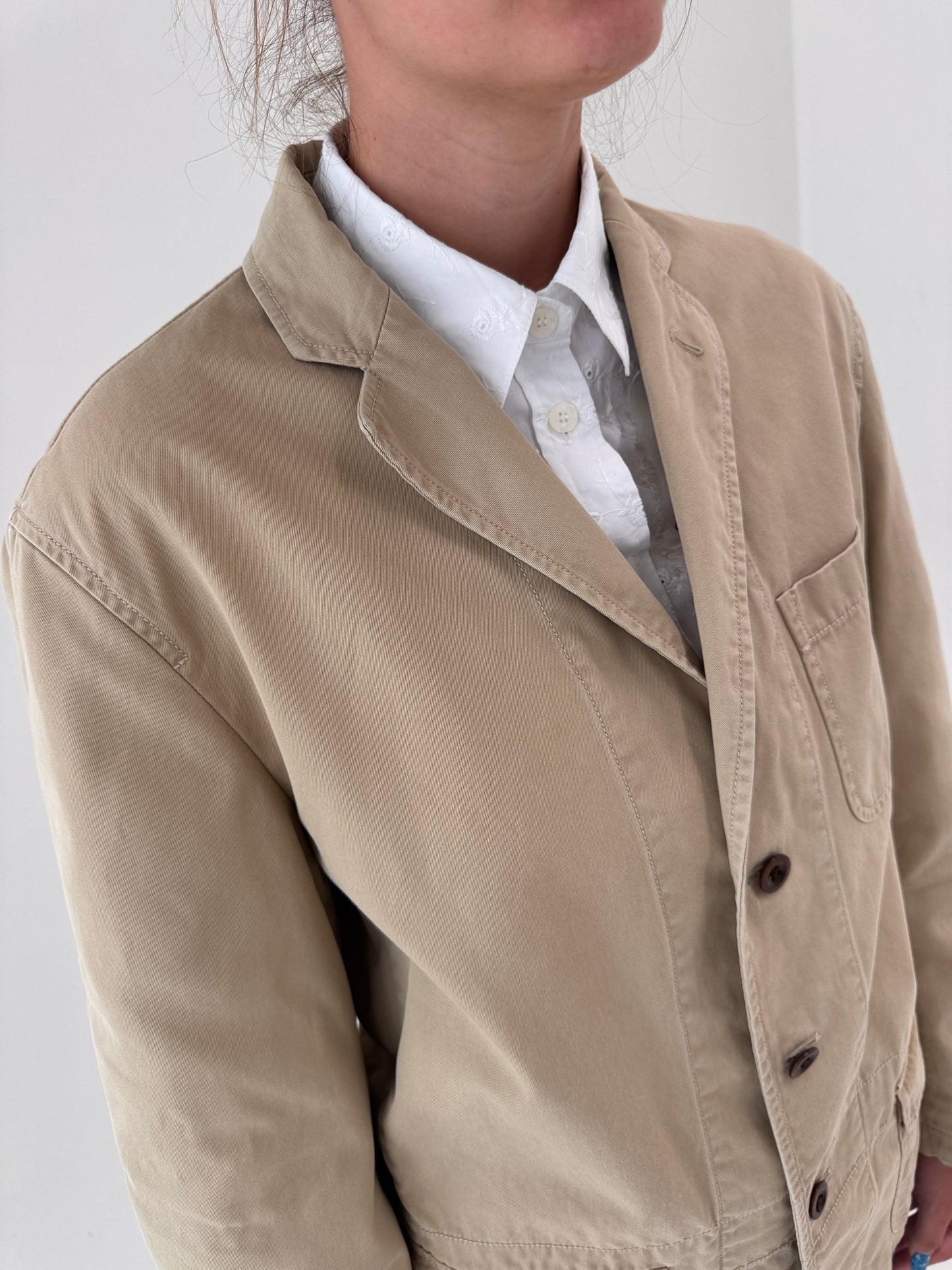 Sacou camel Ralph Lauren tall din canvas de bumbac