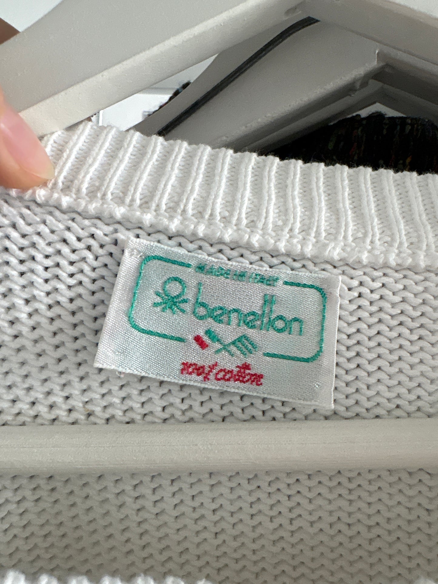 Pulover vintage italian din bumbac premium de gramaj mare în croi clasic