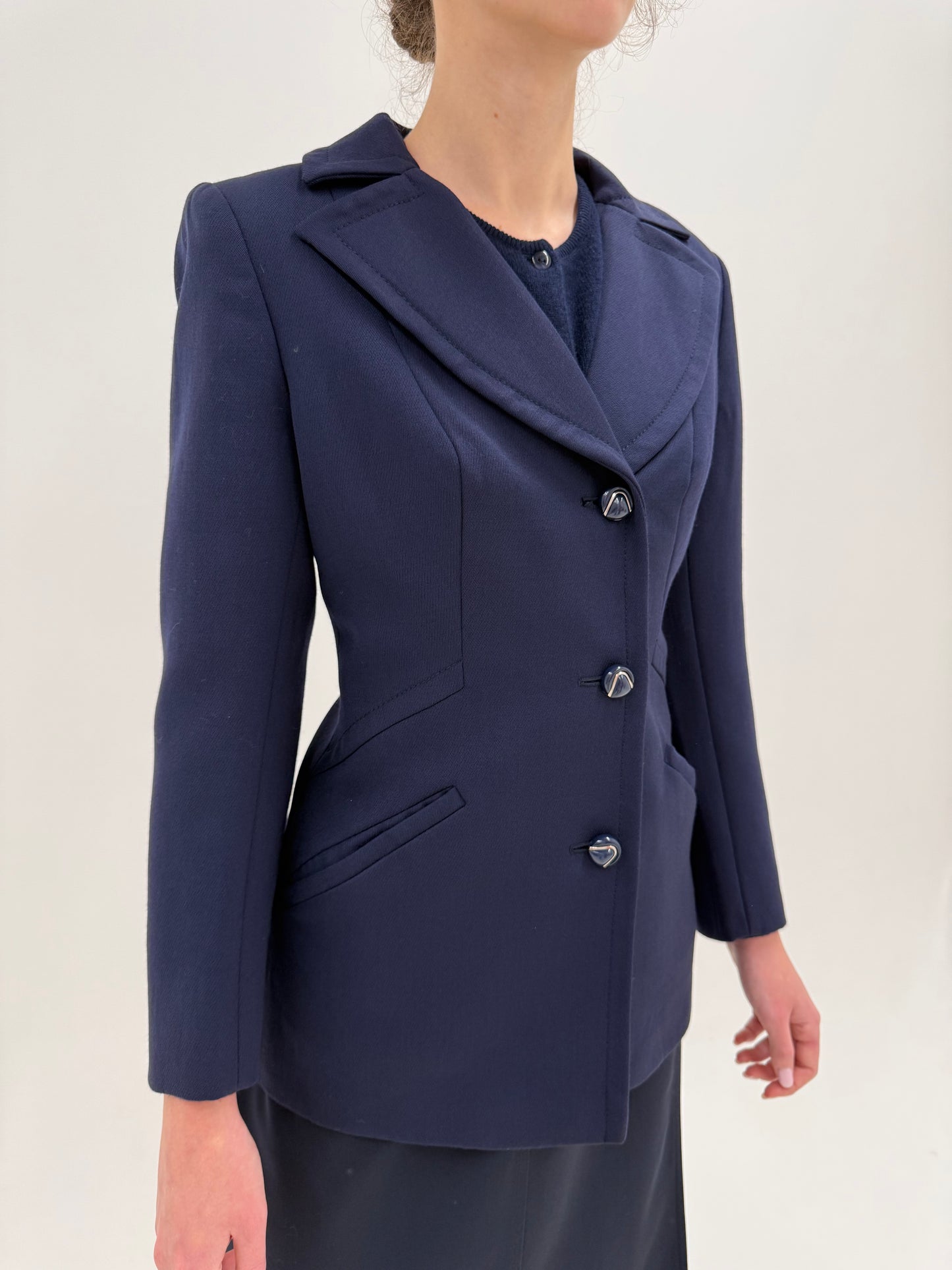 Sacou old vintage anii 80 ultra cambrat