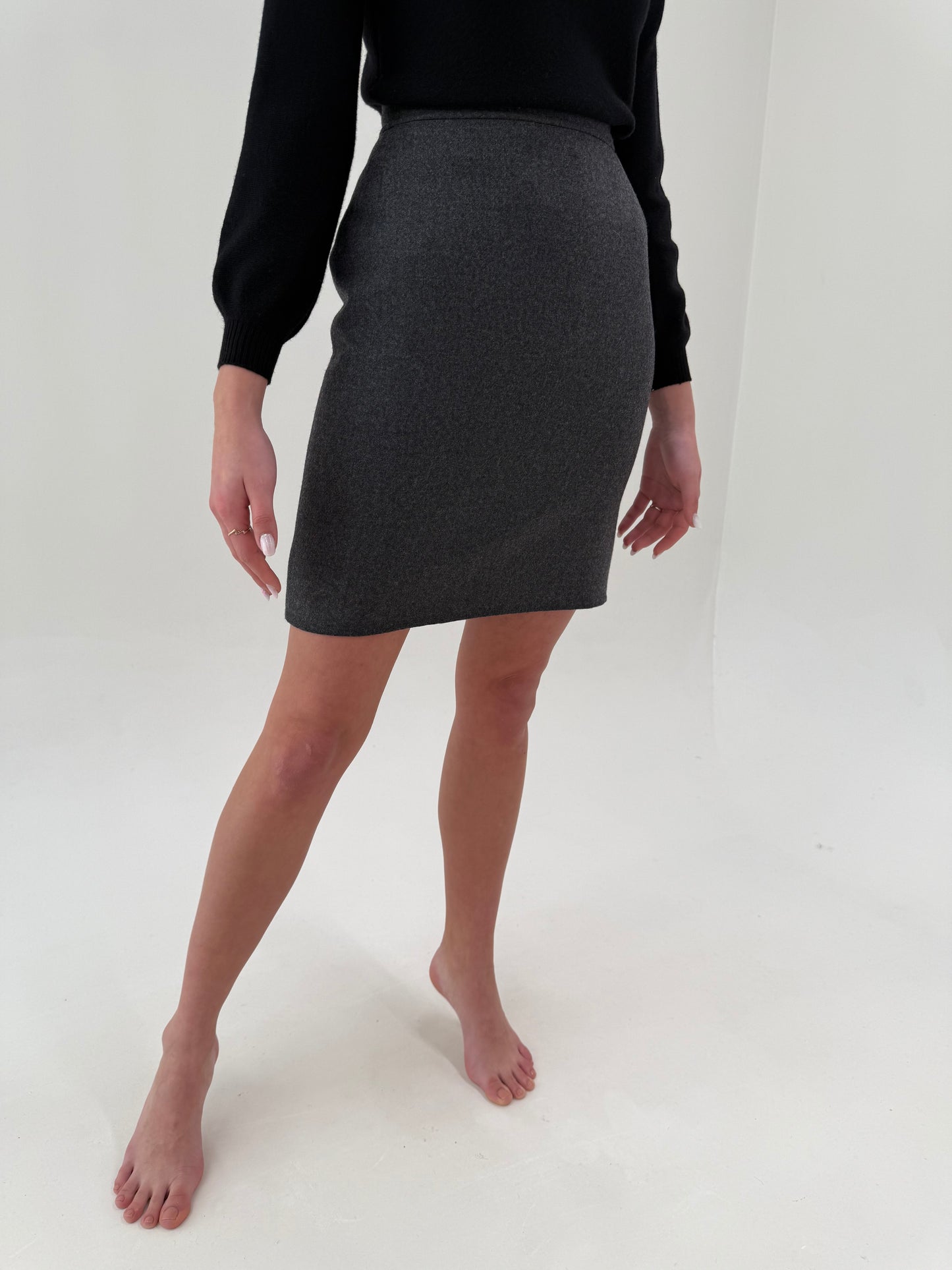 Costum vintage high end italian din lan excepțională în croi chic