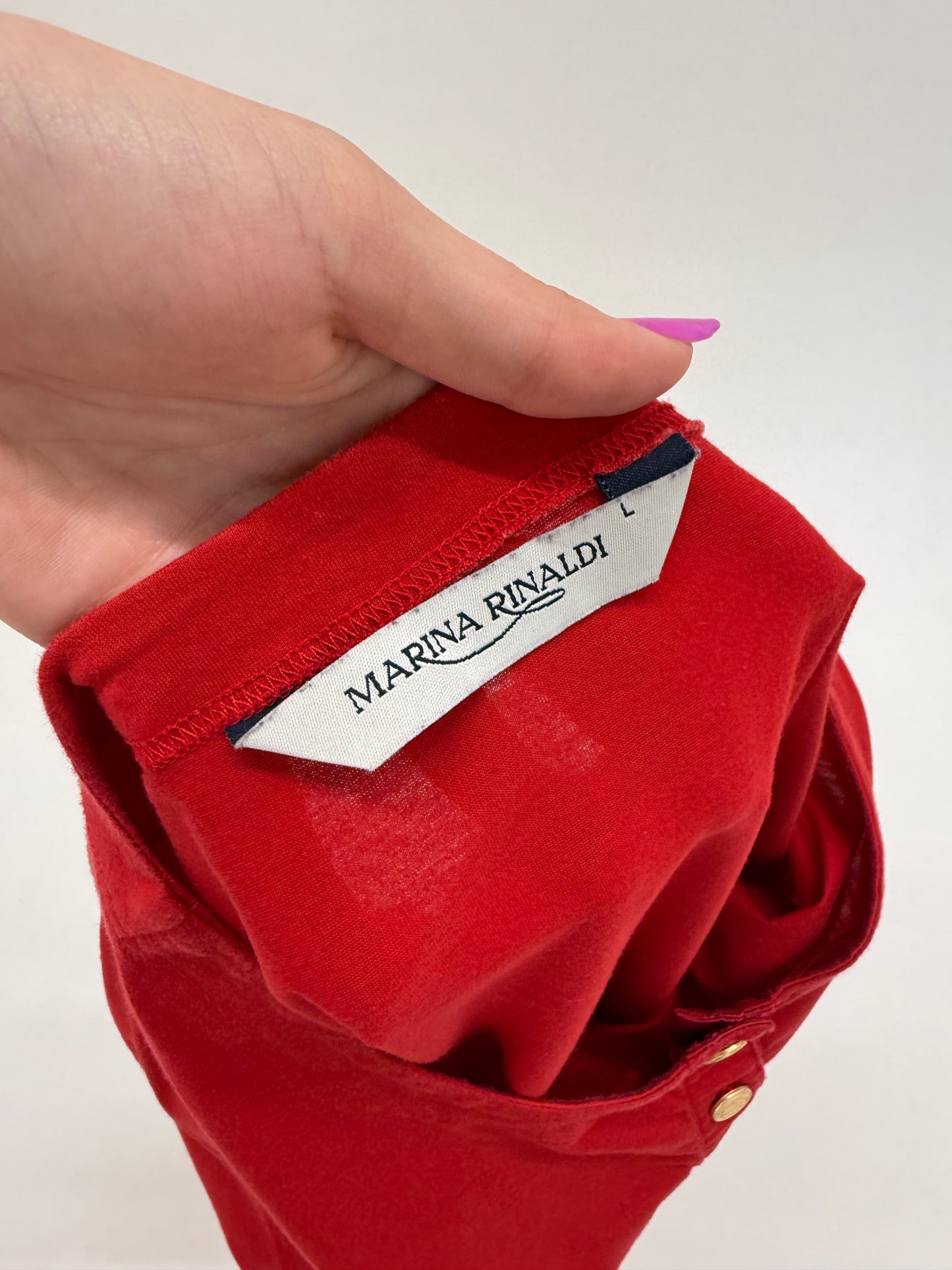 Top luxury pus size Marina Rinaldi din bumbac excepțional cherry red