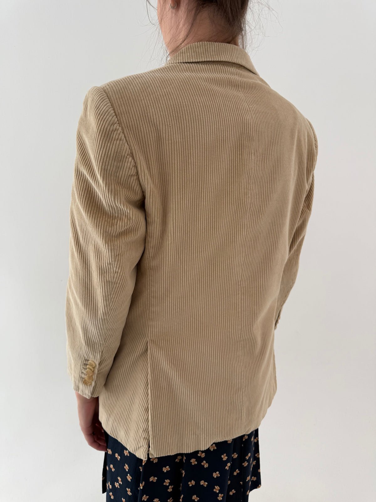 Sacou italian camel petite din catifea premium de bumbac raiata fin