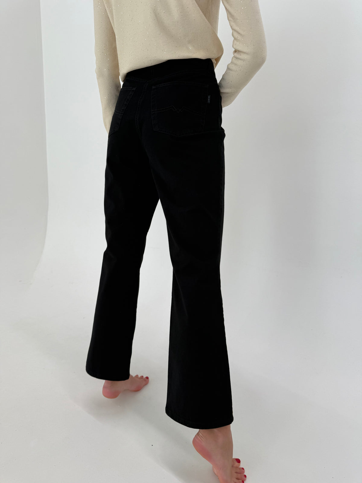 Jeans negru fără efect prespalat din bumbac plin ultra modelator confort