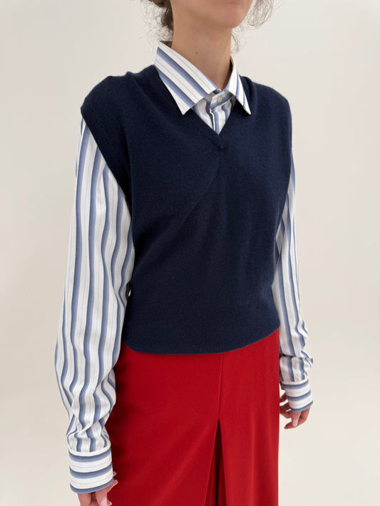 Top / vesta din cașmir Navy blue