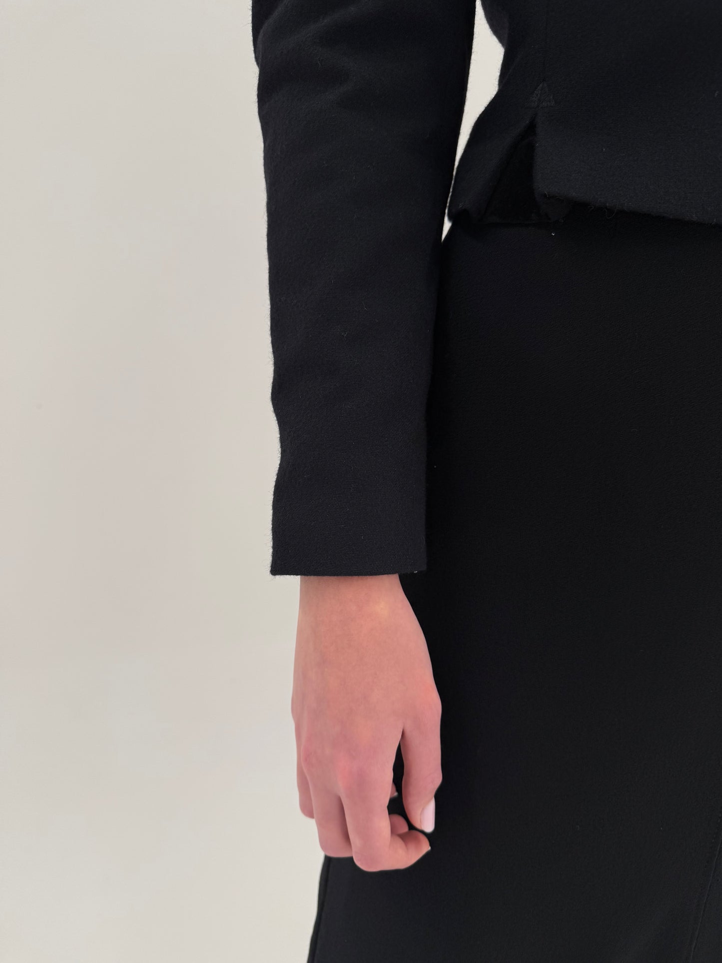 Sacou vintage negru cambrat de la zi la seară din lana extrafina