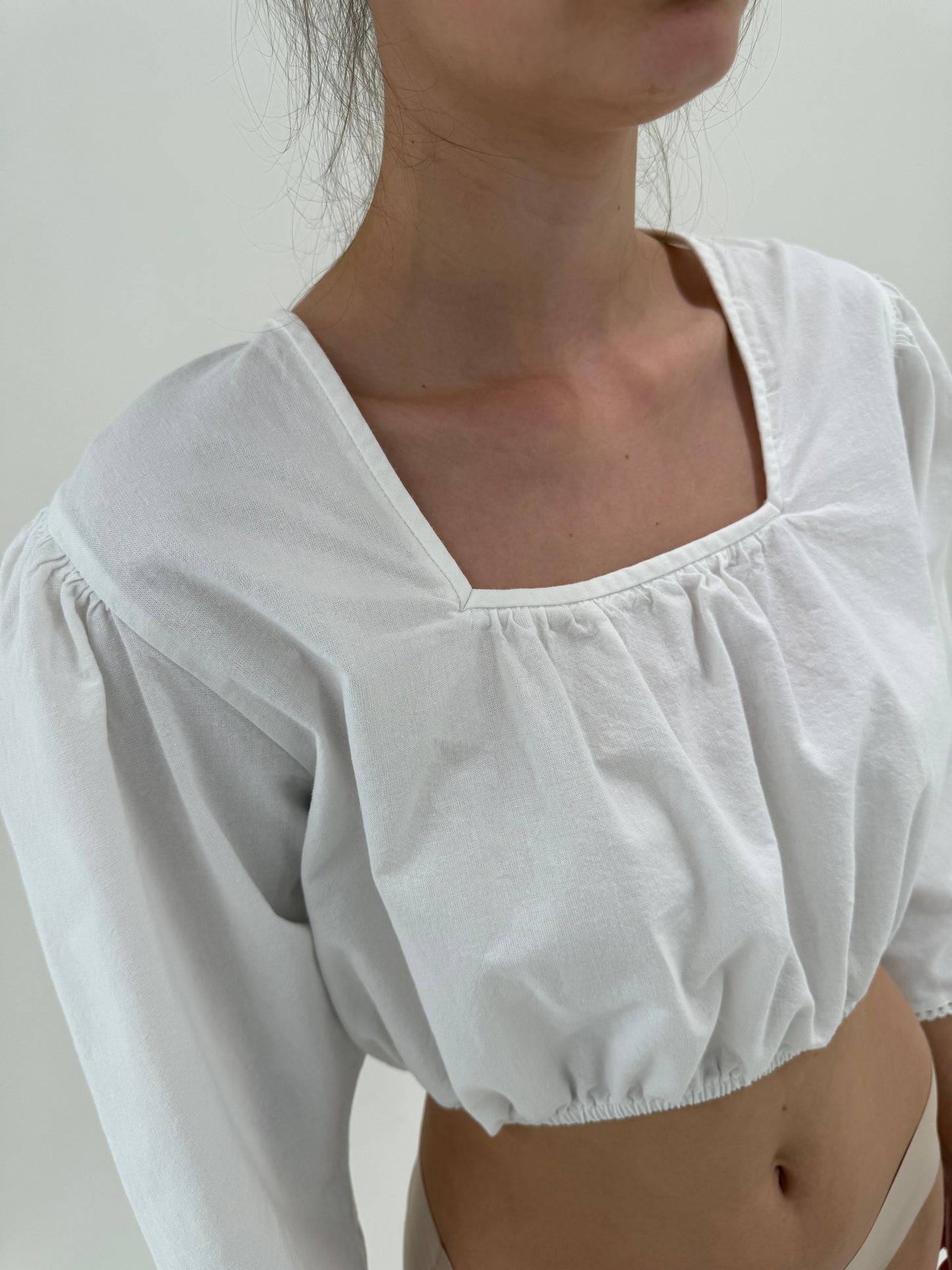 Top vintage cropped din bumbac premium
