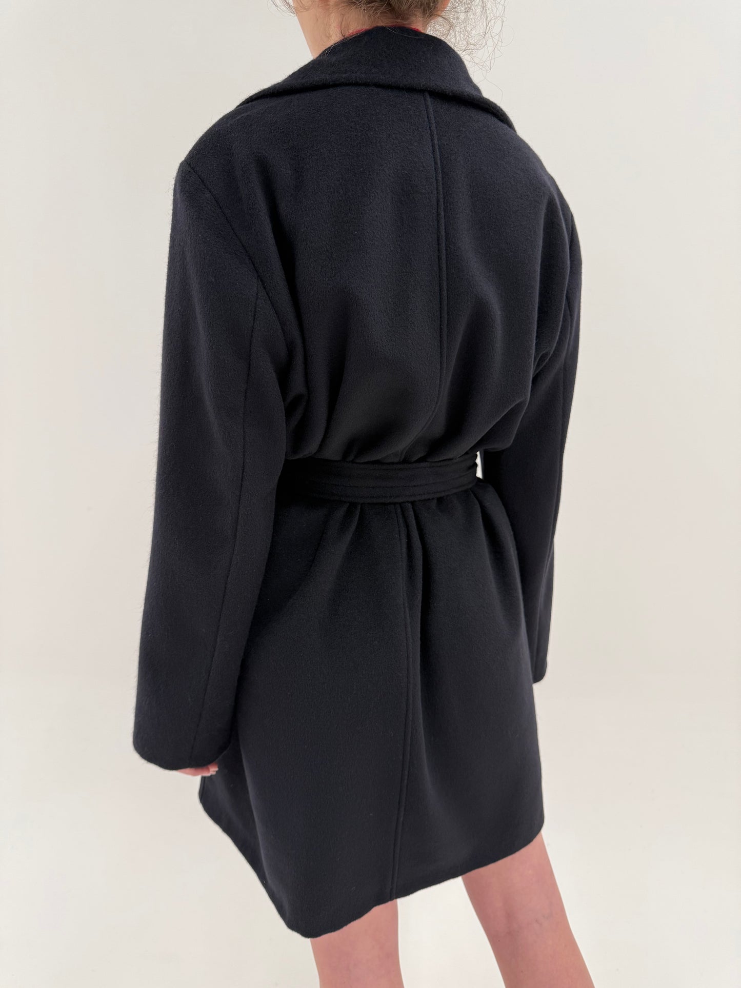 Palton cu cordon din lana extrafina plină pura certificată