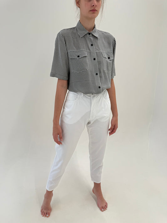 Pantaloni luxury Trussardi petite din poplin de bumbac