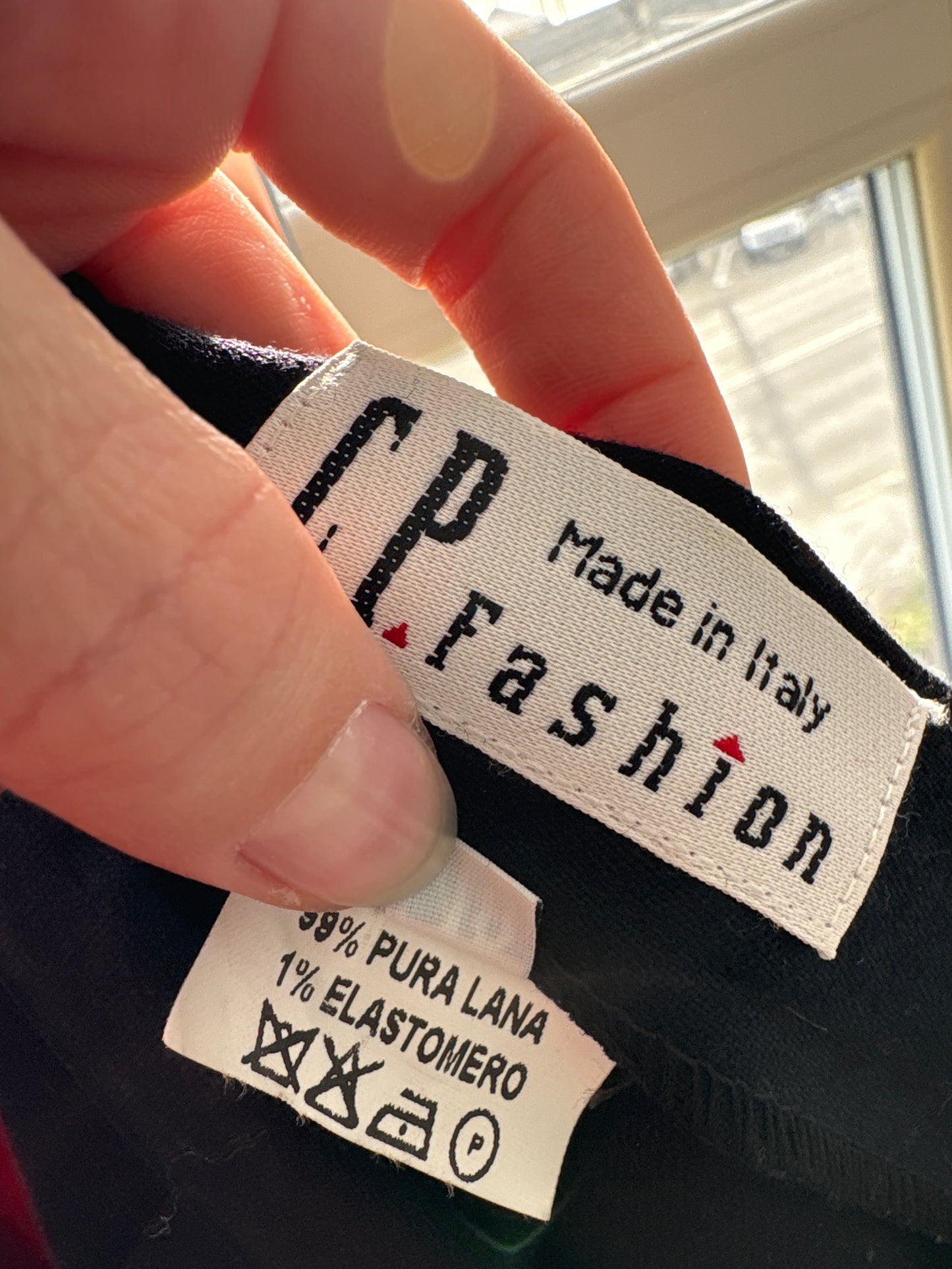 Pantaloni negri țigaretă din lana plină extrafina confort cu talie ultra înaltă