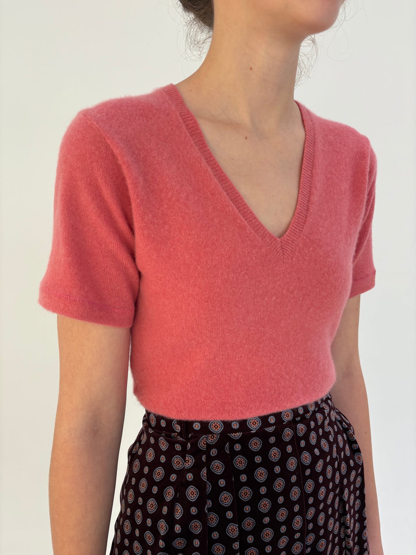 Top din cașmir multiply salmon pink