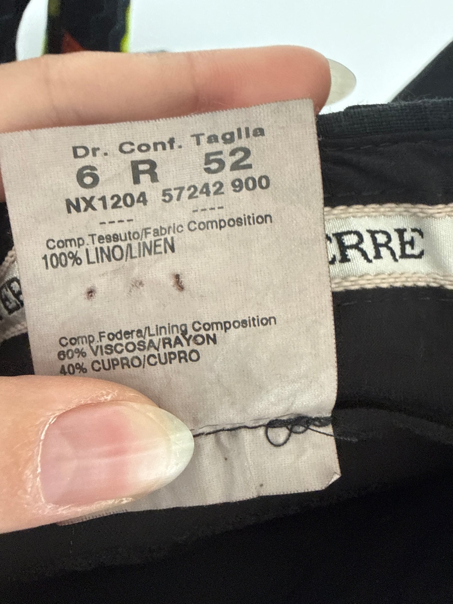 Pantaloni luxury Gianfranco Ferre din in tall cu pense și talie ultra înaltă