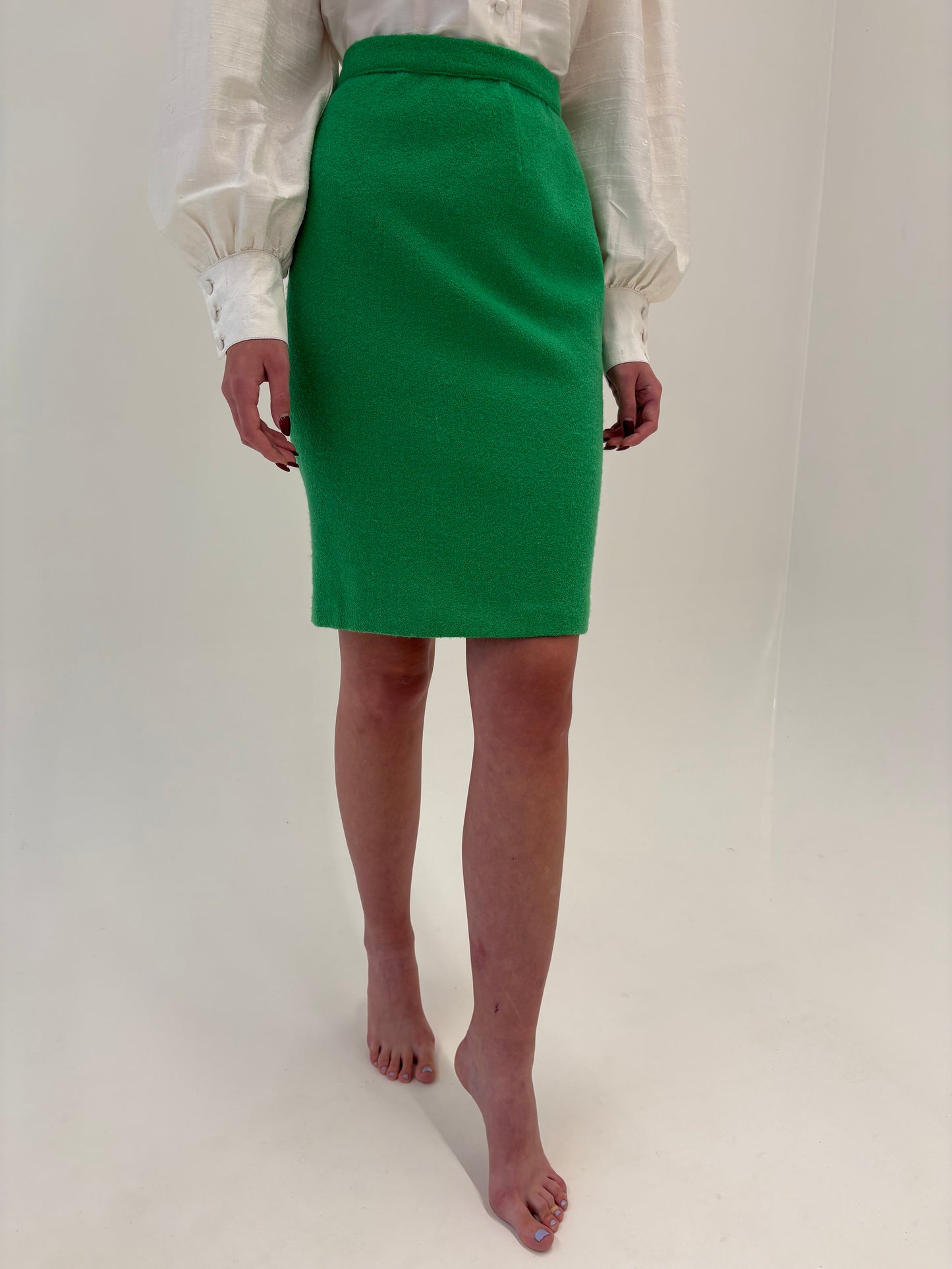 Deux piece in stop Chanel verde smarald luxury italian din boucle