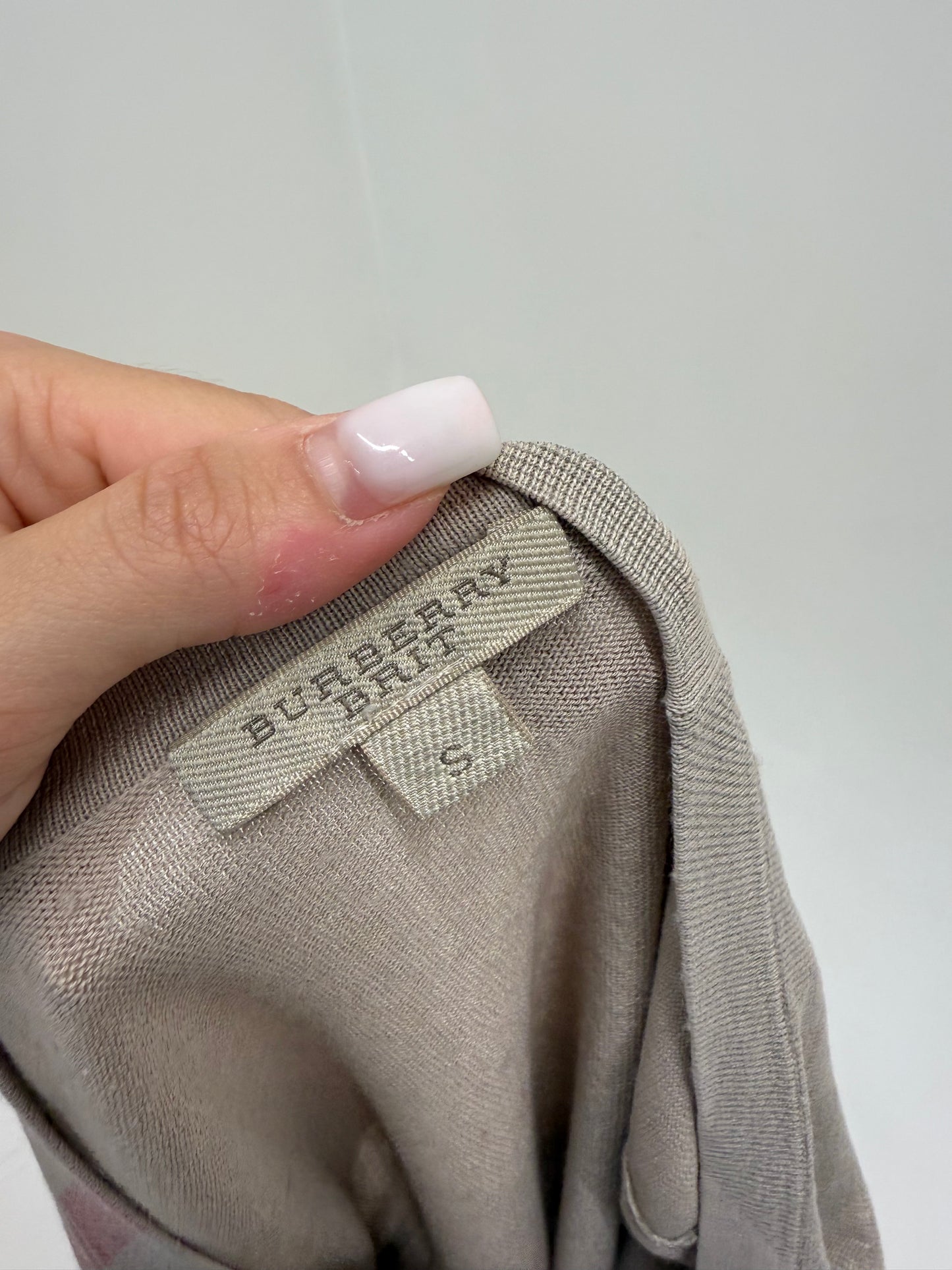 Soft knit Burberry din mătase naturală și bumbac cu printul specific brandului