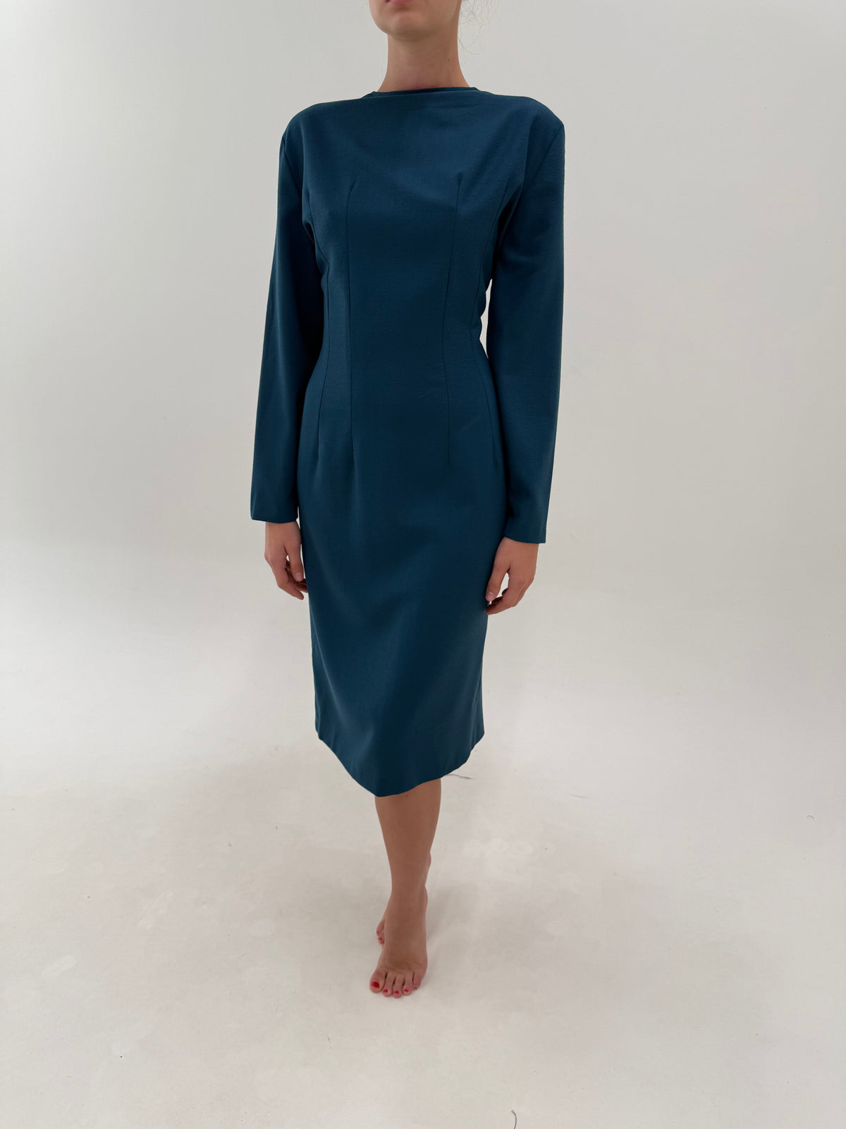 Rochie vintage nouă cu etichetă din lana extrafina purtabilă în 2 moduri