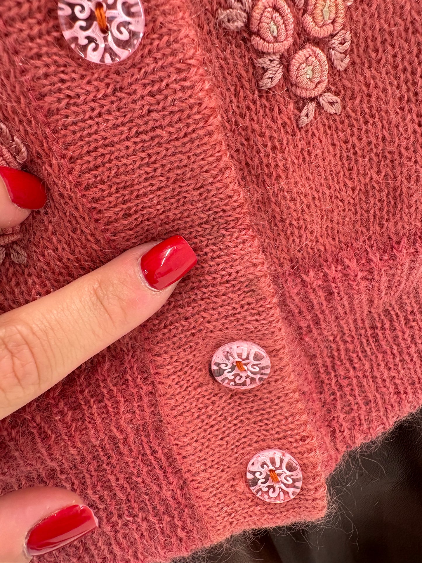Jacheta vintage luxury din baby mohair cu broderie manuală 3D