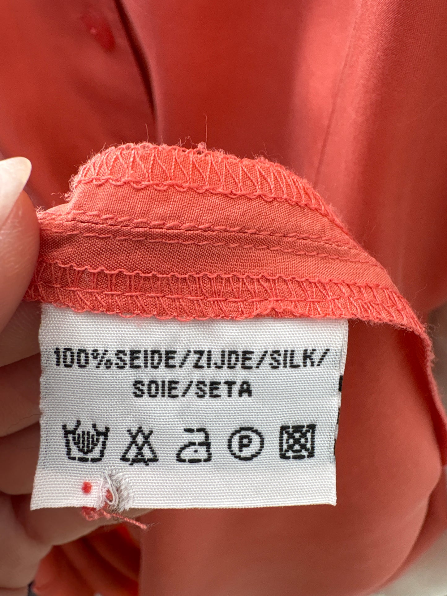 Rochie maxi light orange din mătase naturală plină