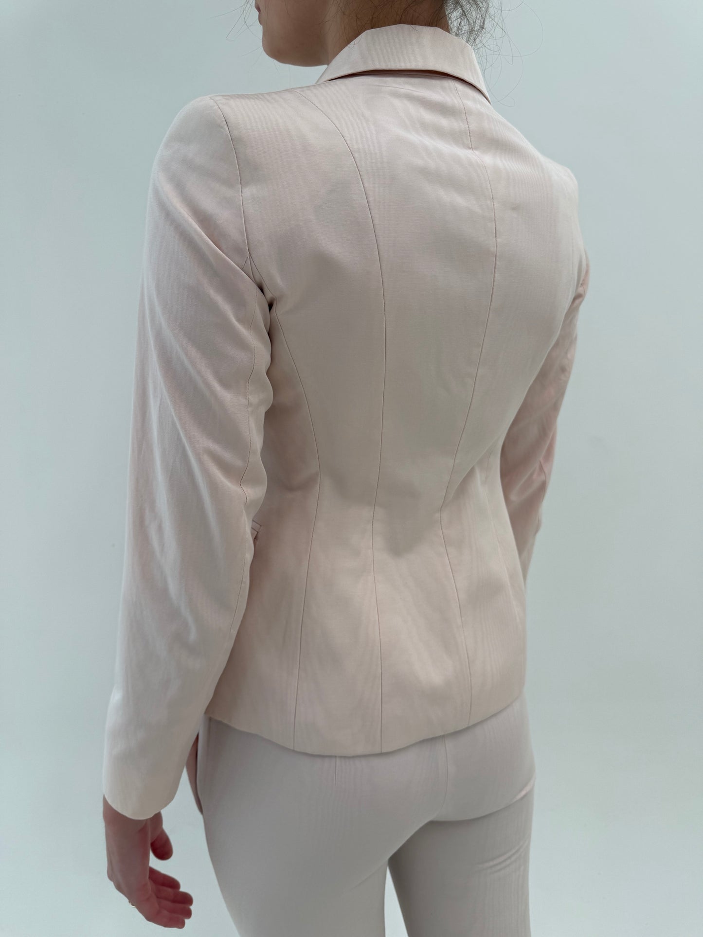 Costum Max&Co by Max Mara petite roz pudrat de vară în croi atemporal