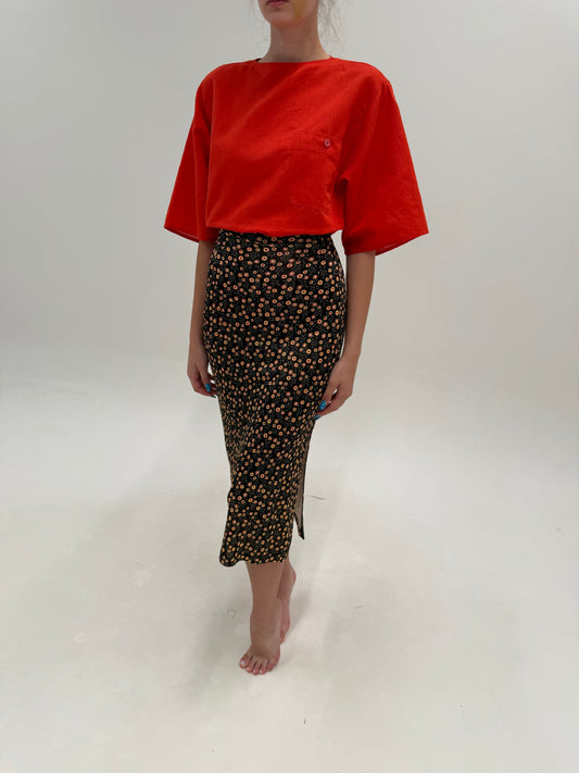 Fustă vintage Versace neagră din jerse extrafin subțire modelator spre maxi