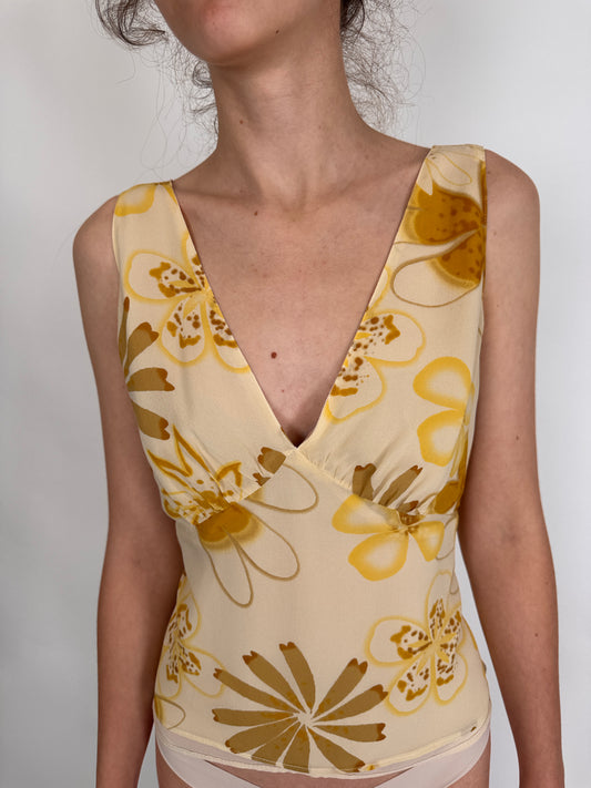 Top Marella by Max Mara din mătase naturală mată cu talie ușor marcată