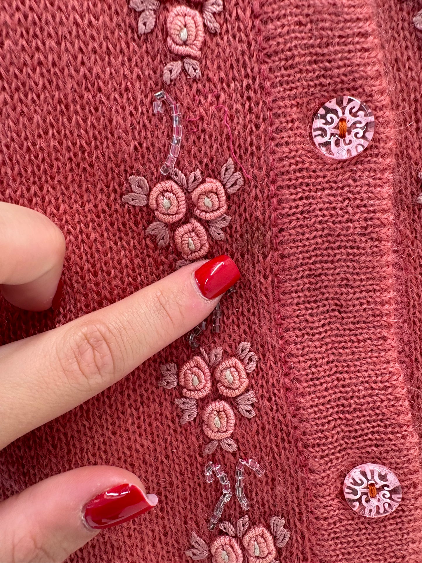 Jacheta vintage luxury din baby mohair cu broderie manuală 3D