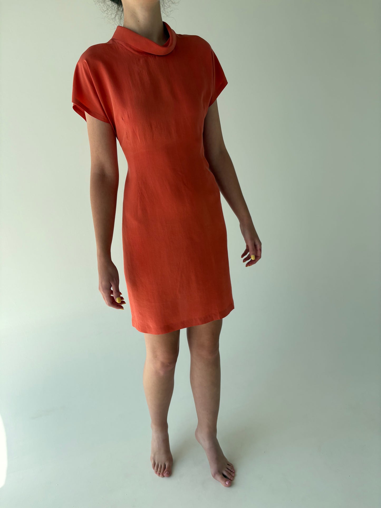 Rochie vintage din mătase naturală în croi de ani 60
