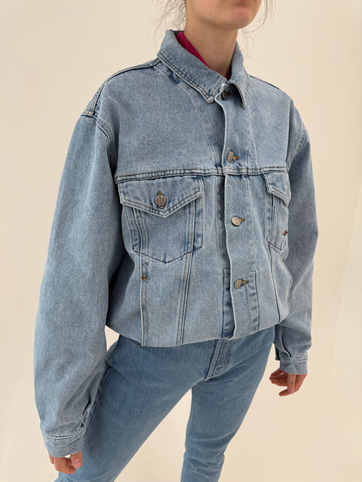 Geacă vintage italiana din jeans tall light wash