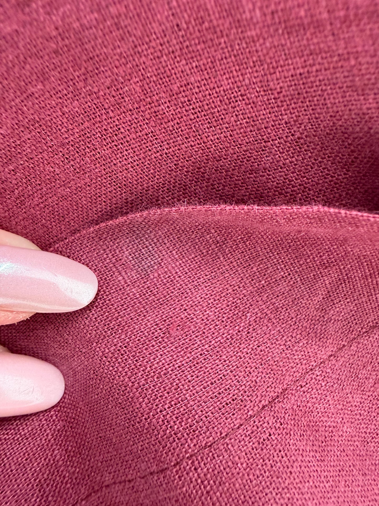 Rochie vintage maxi din in burgundy în croi chic minimalist