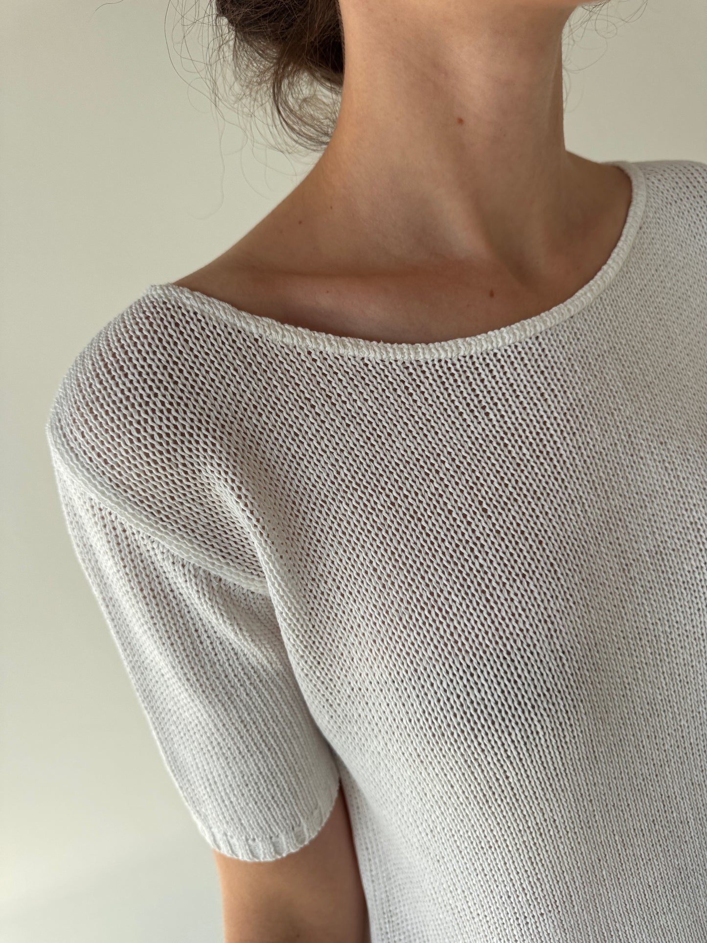 Top din jerse premium de bumbac ușor cambrat