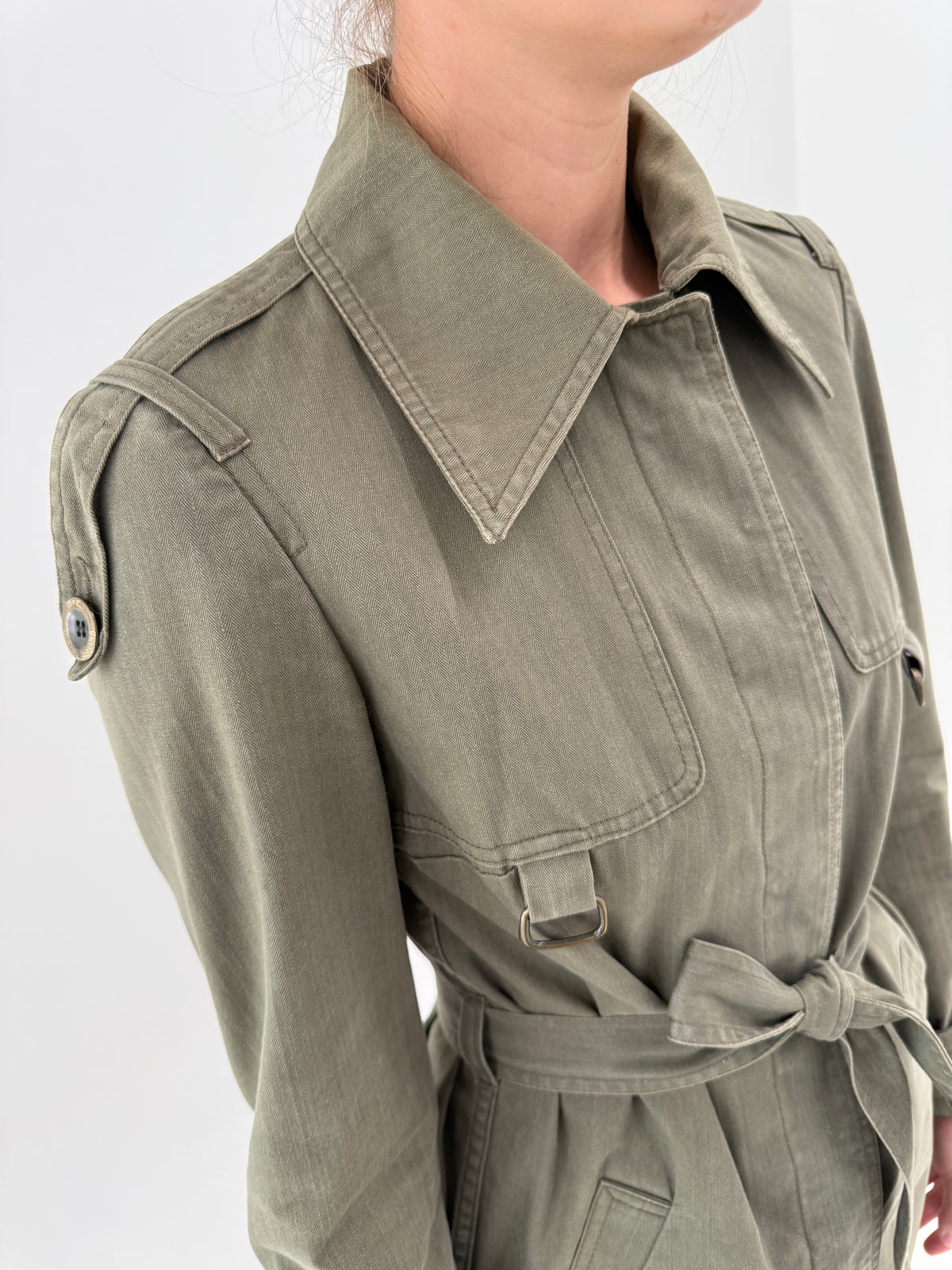 Trench Dolce&Gabbana vintage din gabardină groasă de bumbac