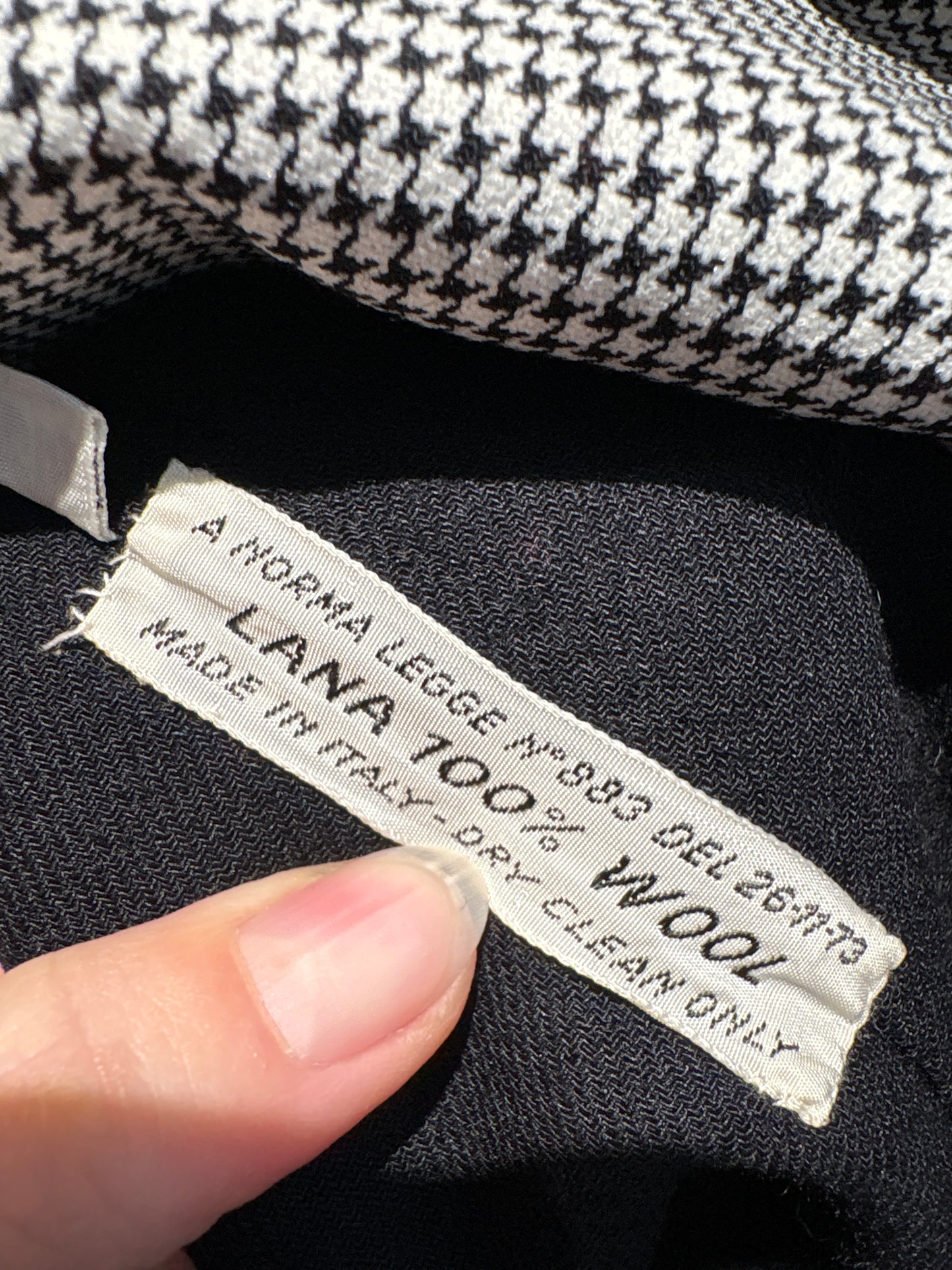 Deux piece old vintage early 80s în croi boxy retro modern houndstooth