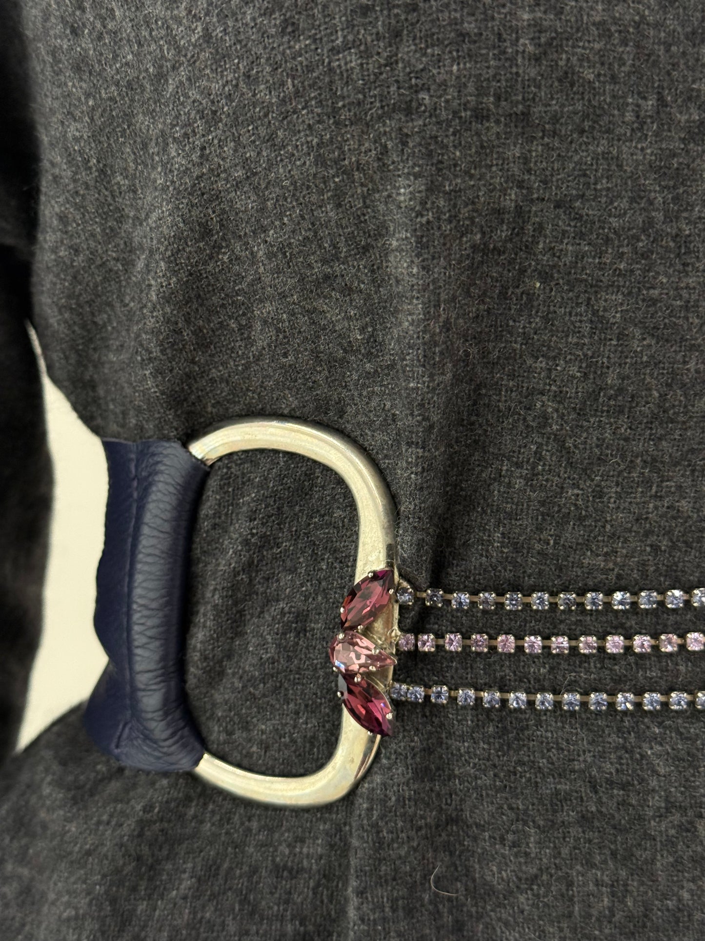 Centura bijuterie din piele naturală cu cristale