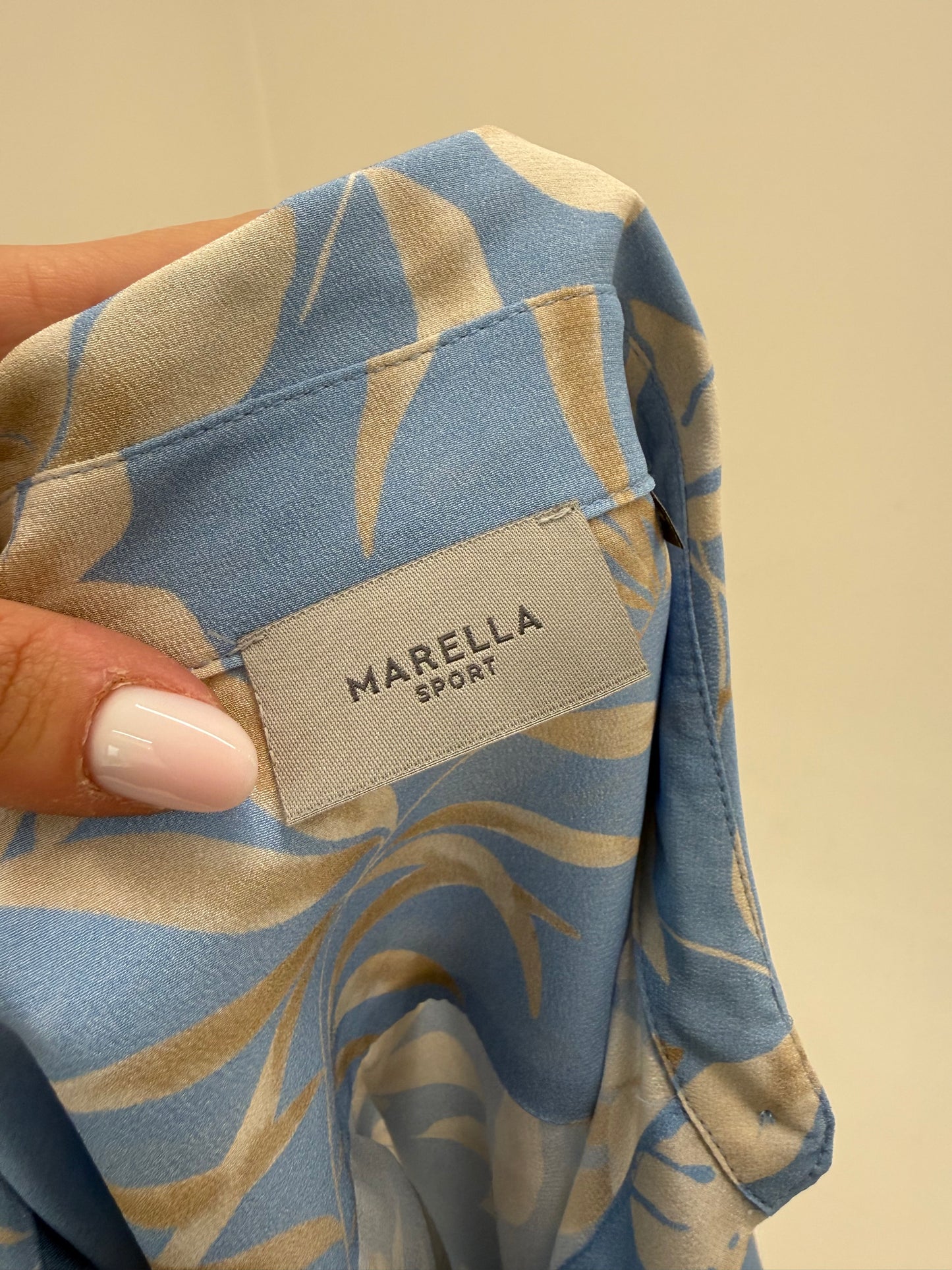 Cămașa nouă Marella by Max Mara baby blue din mătase naturală