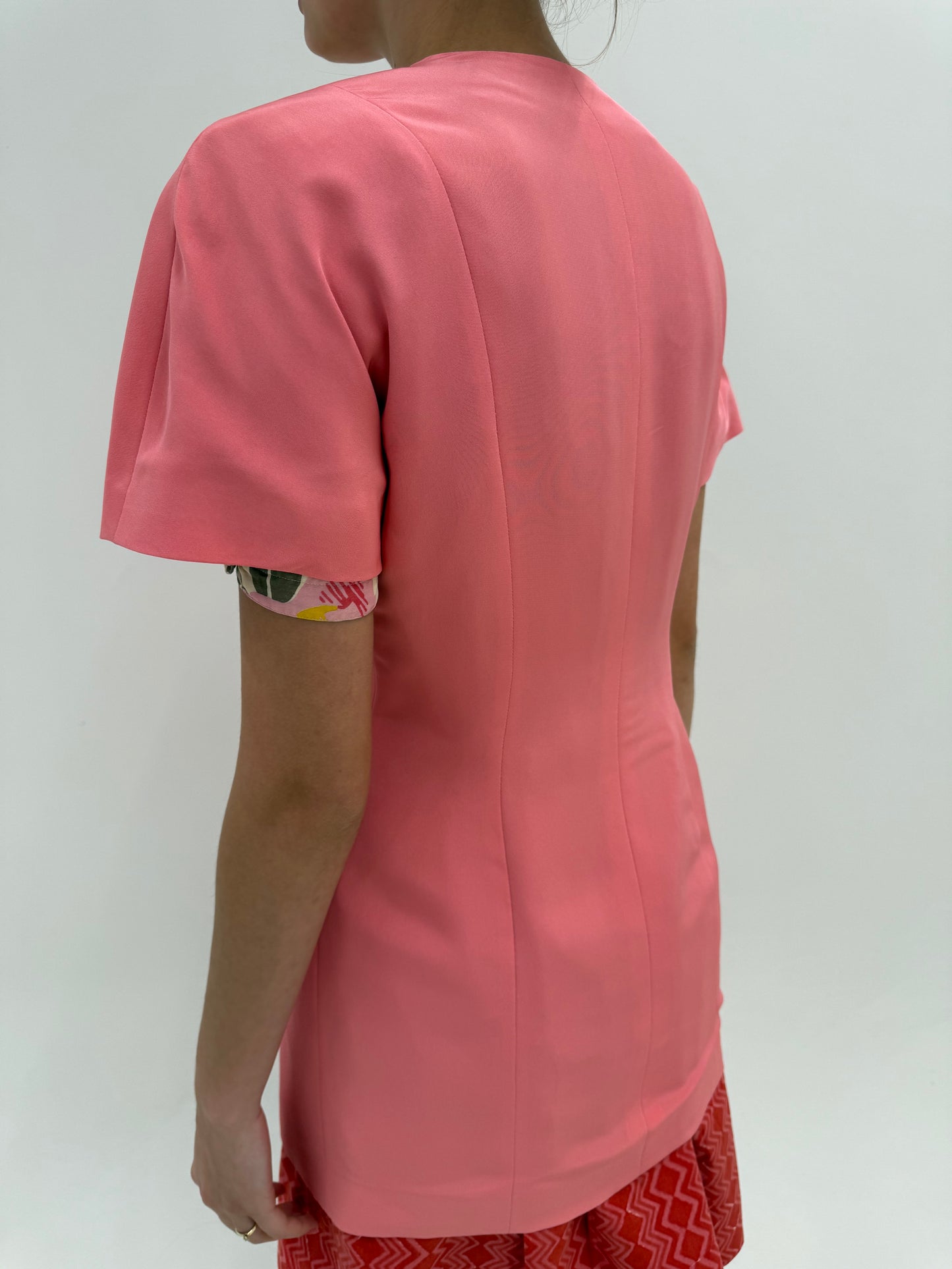 Sacou vintage cambrat italian flamingo pink din twill