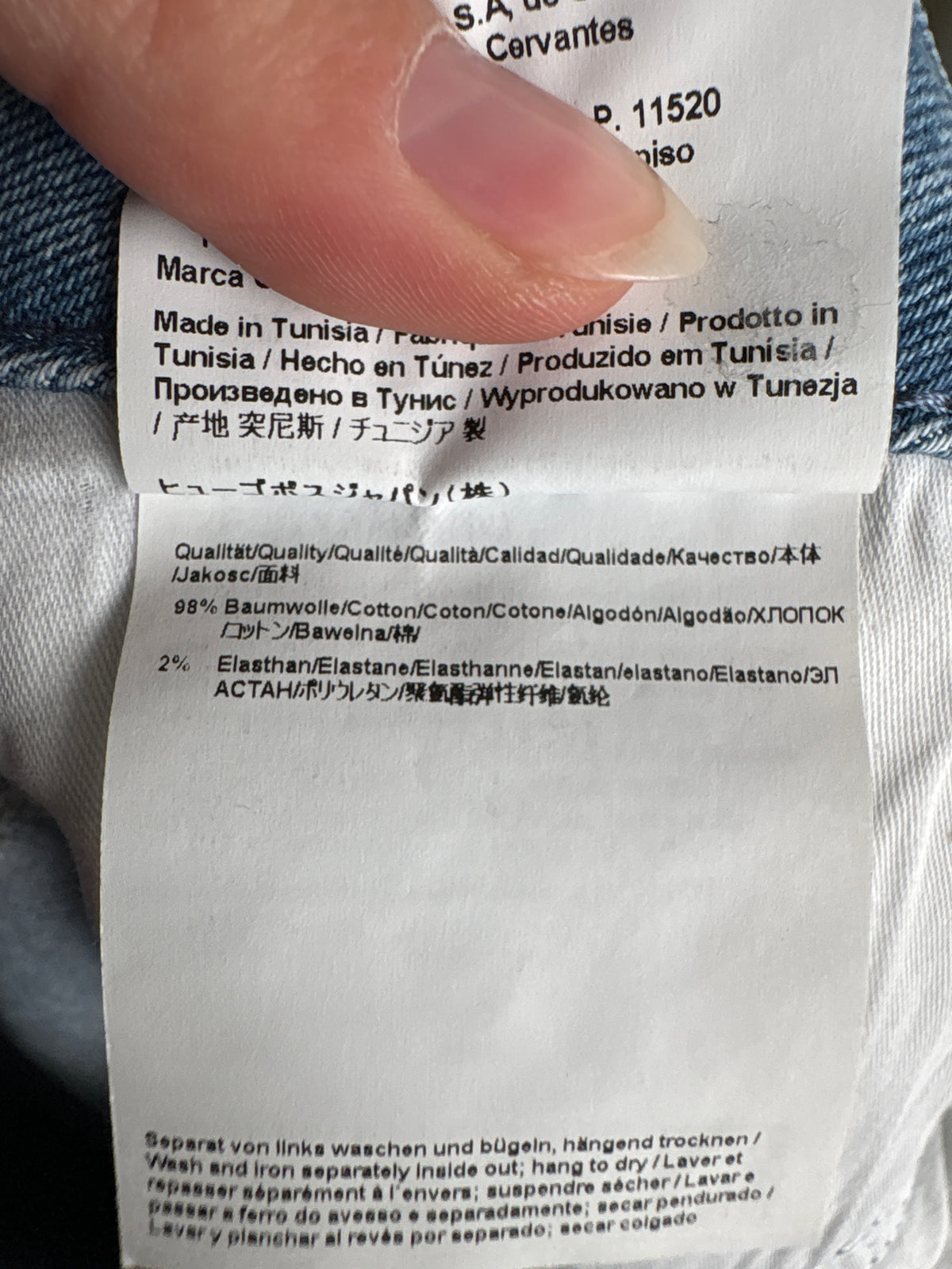 Fustă Hugo Boss din jeans ultra confort modelator