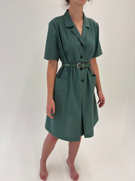 Rochie vintage italiană seafoam green din lana extrafina