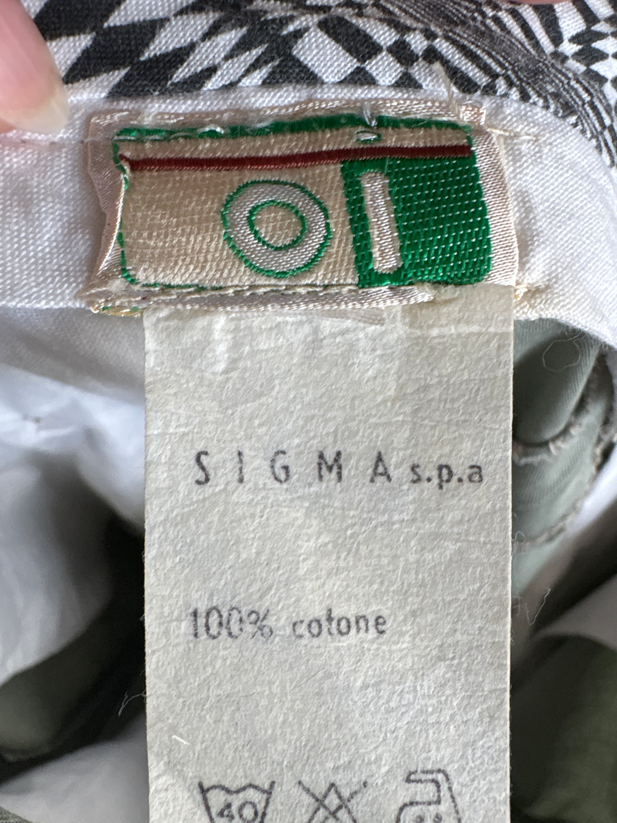 Pantaloni dusty Sage green vintage din bumbac cu pense și talie ultra înaltă