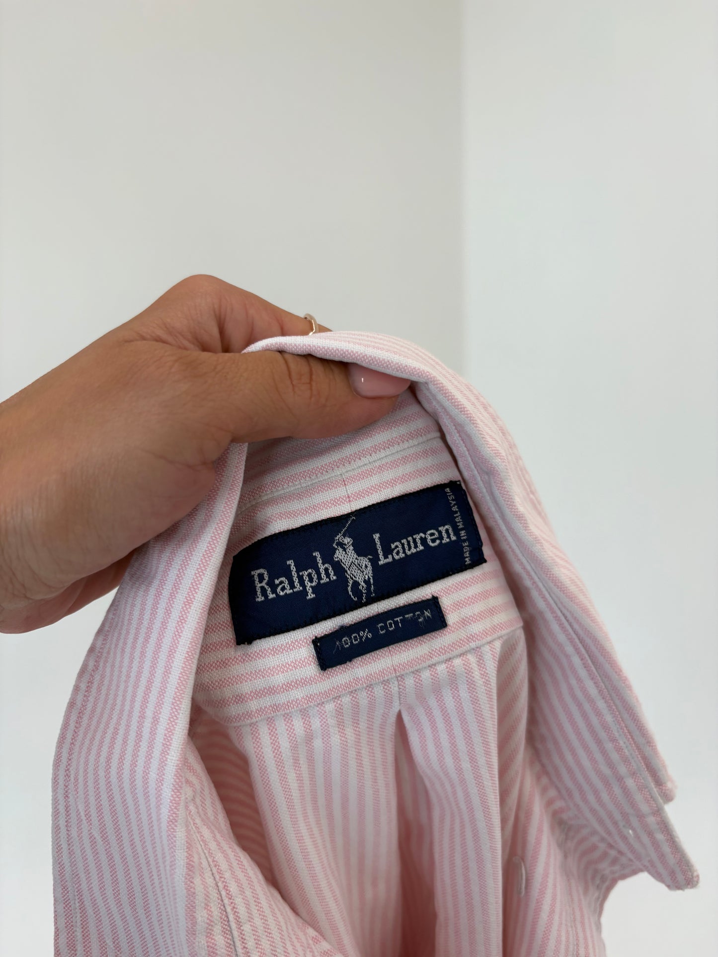 Cămașa Ralph Lauren petite cin poplin gros cu dungi powder Pink verticale