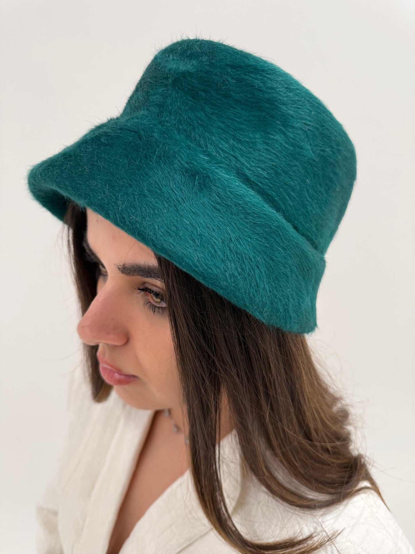 Felt wool bucket hat emerald green