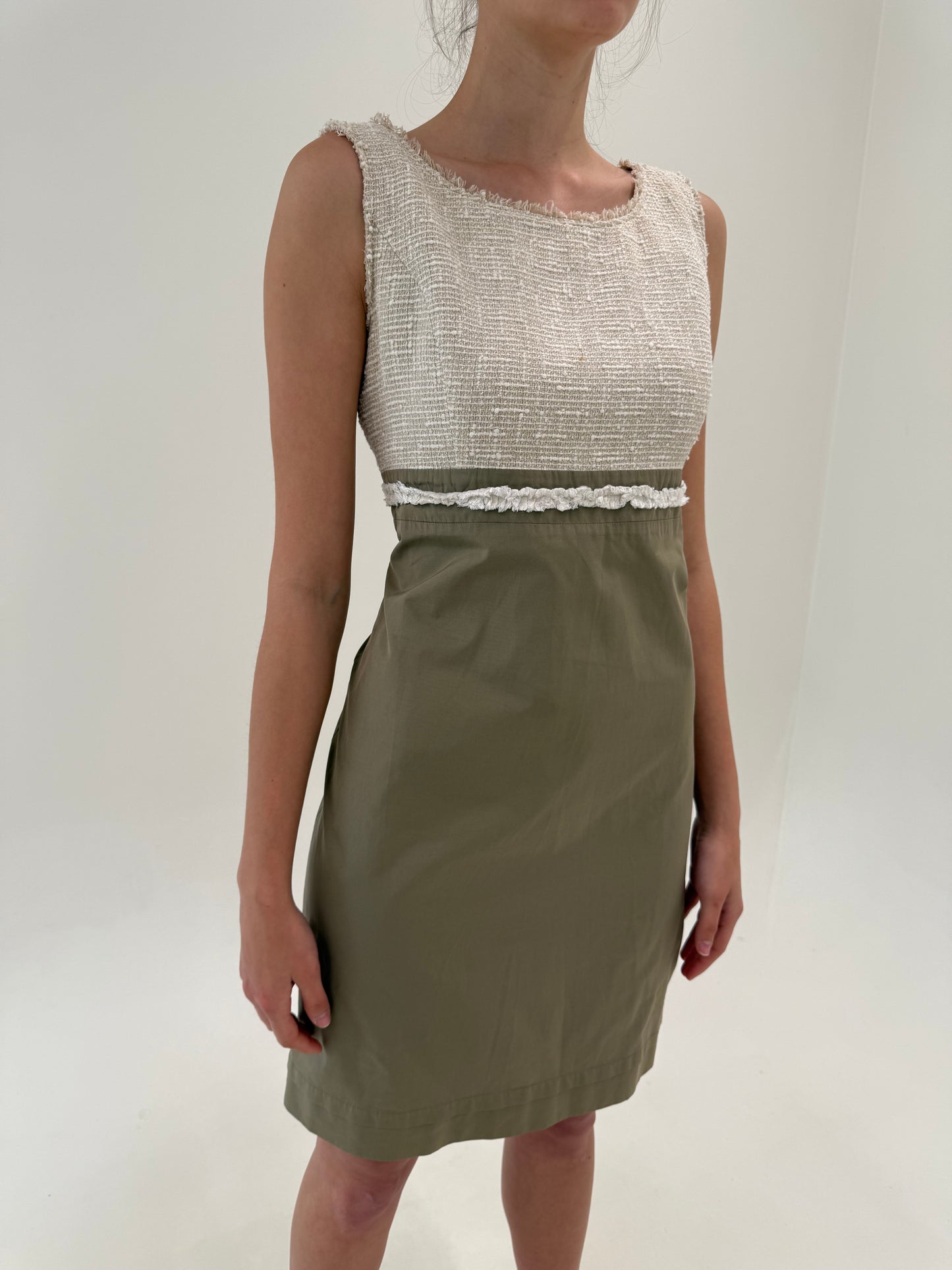 Rochie de zi Max&Co by Max Mara din bumbac cu in și talie ultra înaltă marcată