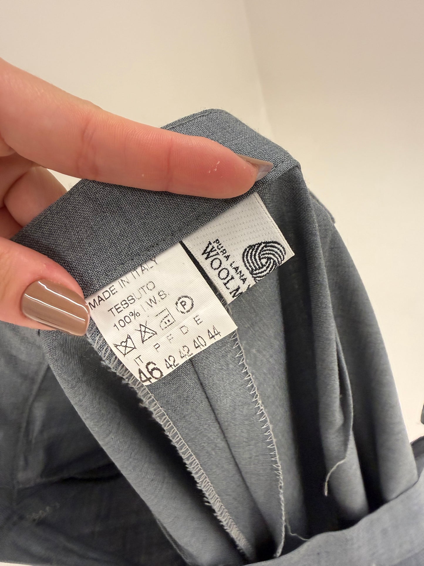 Pantaloni țigaretă silver gray din lana pura plină extrafina certificată