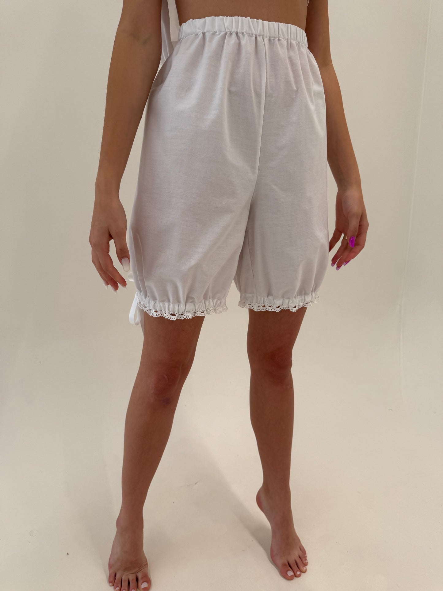 Set vintage din panzica de bumbac cu dantelă macrame lucrată manual