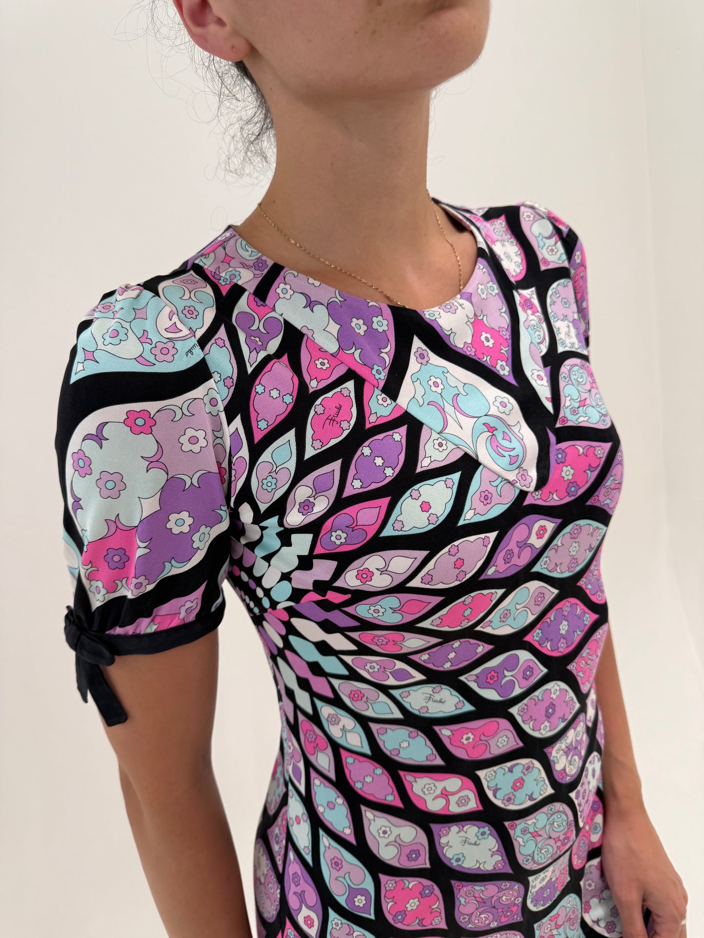 Rochie iconic ultra luxury Emilio Pucci vintage de colecție din mătase naturală