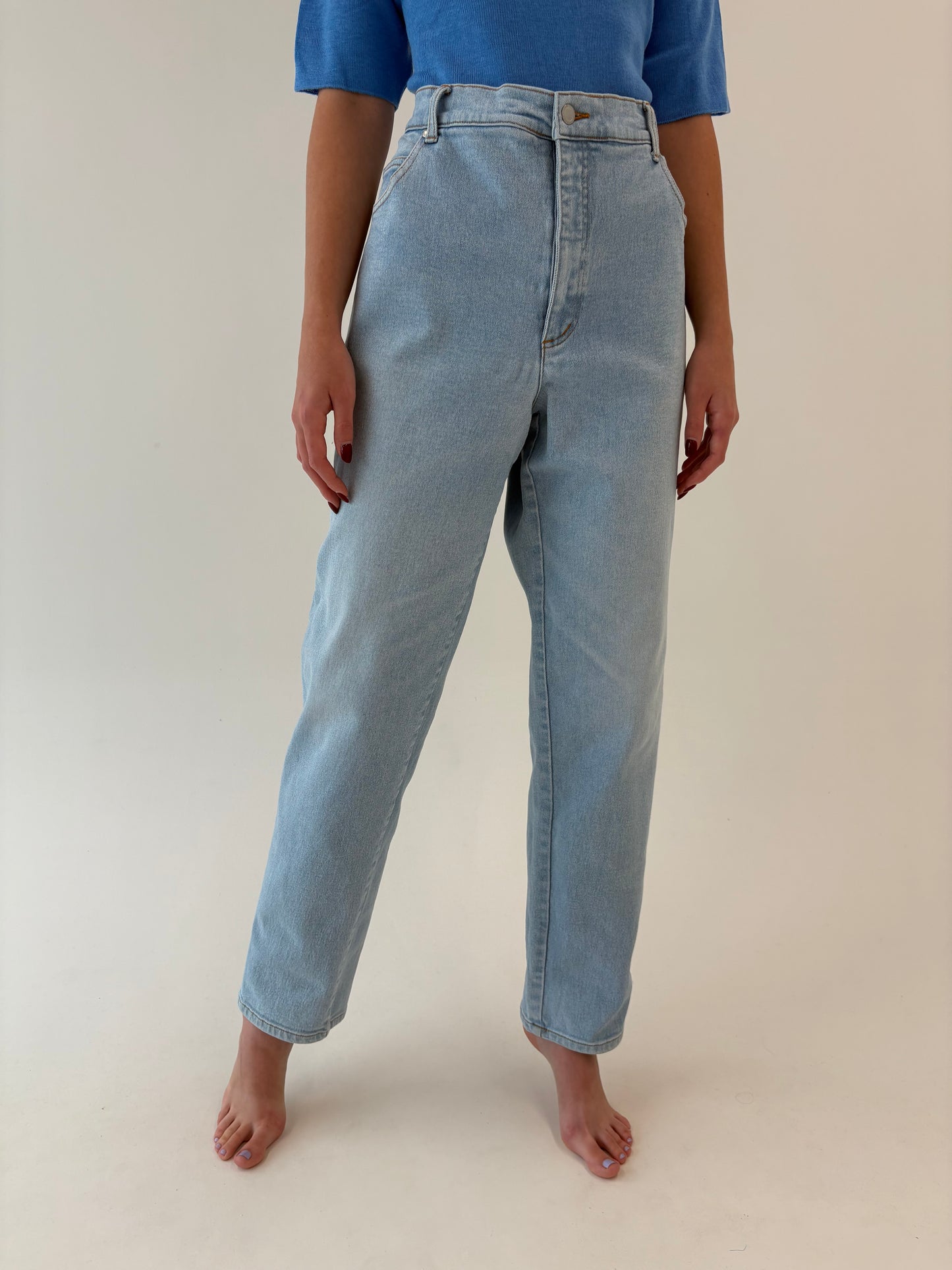 Jeans vintage premium ultra modelatori tall cu talie înaltă