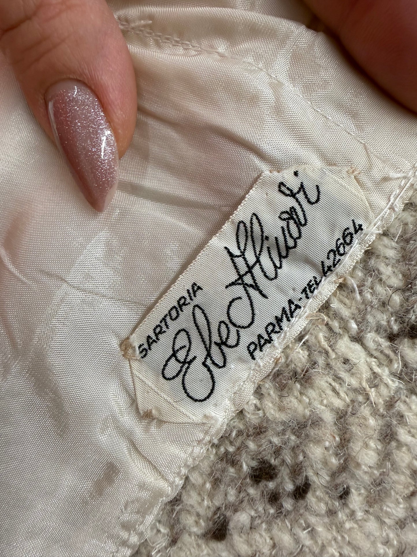 Palton old vintage anii 60 în stil New Look Dior cu blană naturală de raton